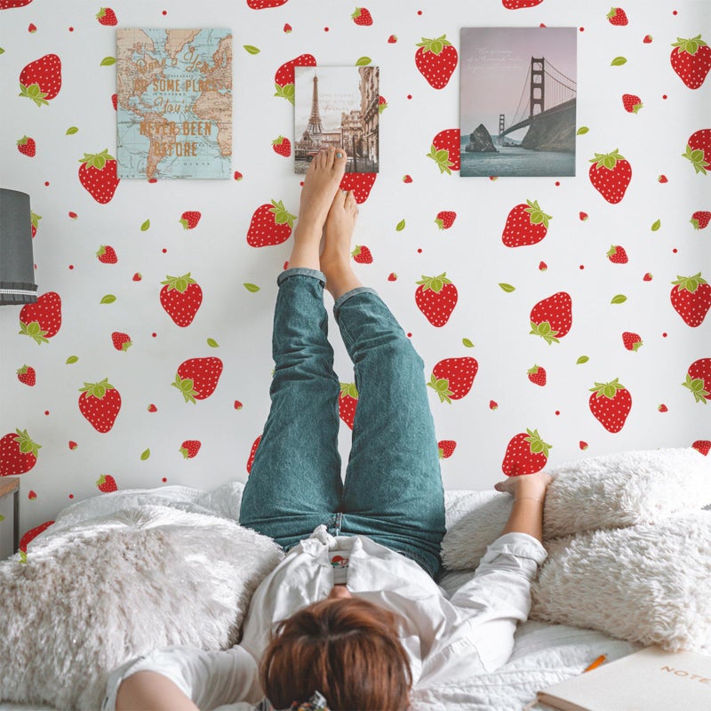Arawat Strawberry Decor 8 Sheets / 184pcs Strawberry Stickers for Kitchen Bathroom Bed Room Decords Decor - Image 2