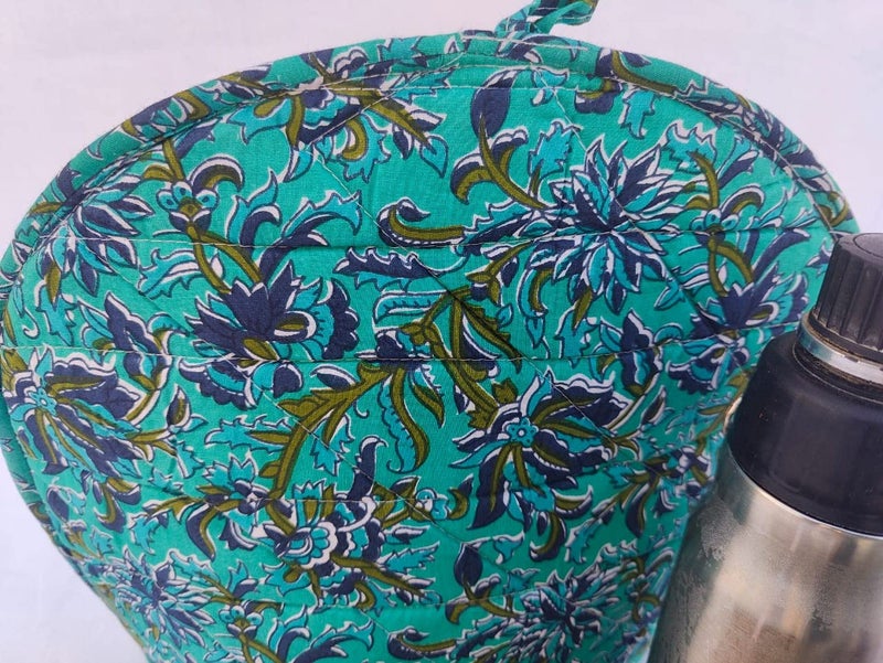 Malan Bai Mandala Tea Cozy Cover Hand Block Winter Tea Cozy Cotton Tea Kettle Warmer Pot Cover Hot Coffee Cover Handamde Kitchen Décor Brand: Malan Bai (Pattern 12) - Image 4