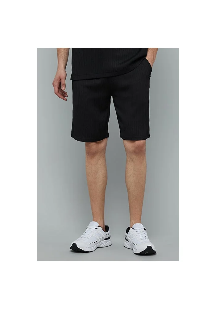 أر أند بي Textured Shorts with Drawstring Waist