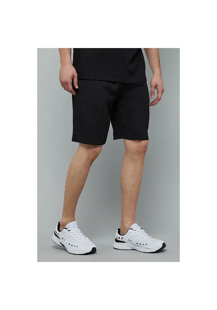 أر أند بي Textured Shorts with Drawstring Waist