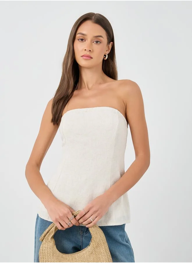 Styli Styli Linen Look Bandeau Neck Top