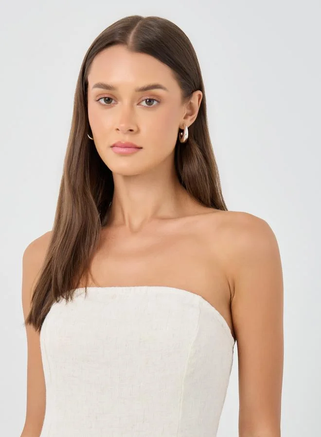 Styli Linen Look Bandeau Neck Top