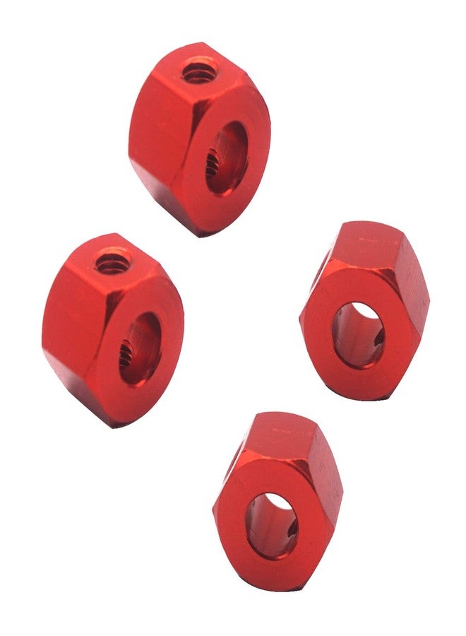 Vgoohobby 4Pack 12mm Metal Wheel Hex Hub Adapter Connector Compatible with WPL B14K C-14 C-24 1/16 MN-D90 MN-D90K MN45 MN99 1/12 RC Car Truck (Red) - Image 5