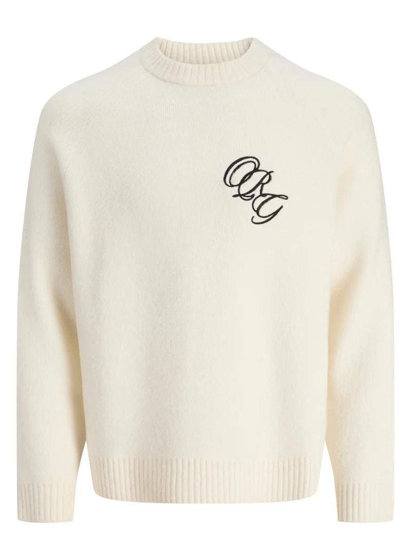 JACK & JONES Embroidered Knitted Crew Neck Sweater