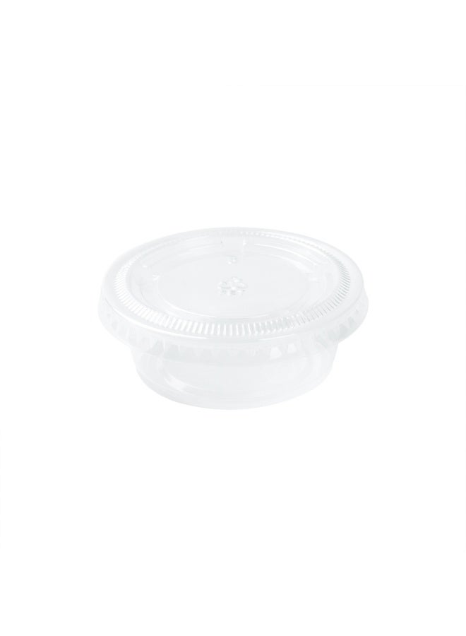 Restaurantware LIDS ONLY: RW Base 1.5, 2 And 2.5 Ounce Lids Sauce Cup Lids, 2000 Tight-Fitting Lids For Condiment Cups - Microwave-Safe, Clear Plastic Portion Cup Lids, Portion Cups Sold Separately - Image 2