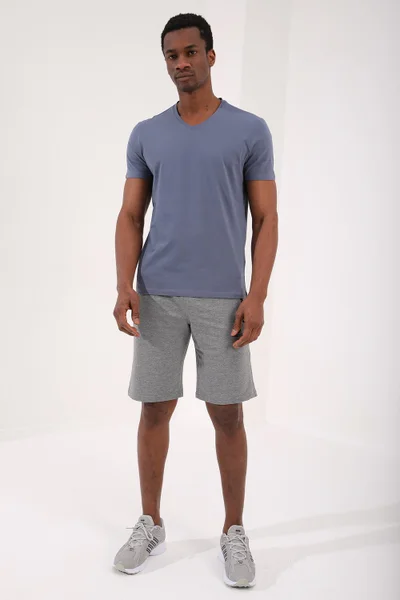 Tommy Life Petrol Men's Basic Short Sleeve Standard Pattern V Neck T-Shirt - 87912