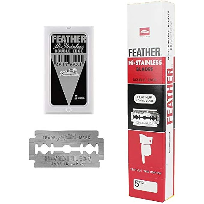 فيذر ريشة 100 شفرات حلاقة مزدوجة الحافة من البلاتين HiStainless 5s - Image 2