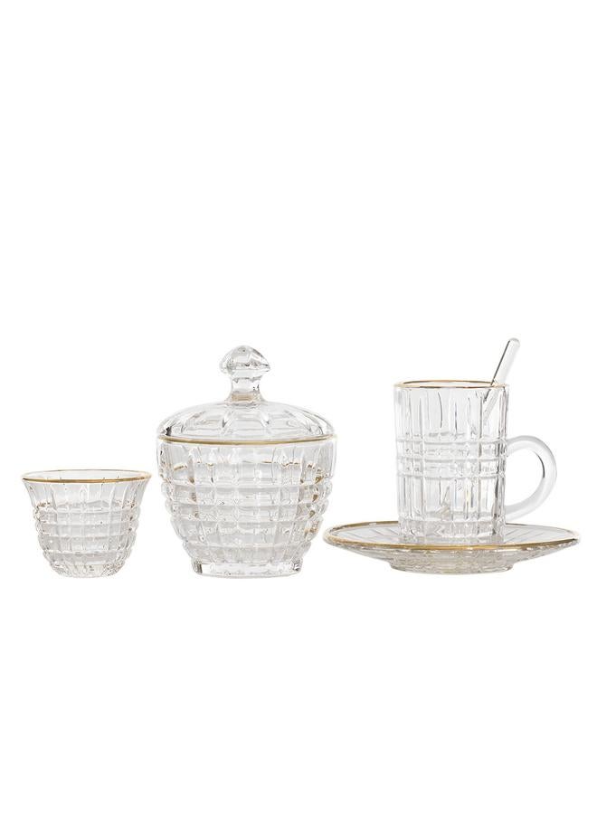 السيف  طقم تقديم الشاي والقهوة بيالات 26 قطعة شفاف - Image 2