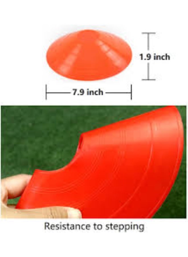 مجموعة أقماع تدريب على خفة الحركة لكرة القدم وكرة السلة، مصنوعة من مادة البولي إيثيلين المتينة، مناسبة للملاعب الرياضية. أقماع تدريب على خفة الحركة من دورسا، بألوان متنوعة. - Image 4