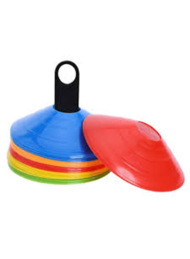 مجموعة أقماع تدريب على خفة الحركة لكرة القدم وكرة السلة، مصنوعة من مادة البولي إيثيلين المتينة، مناسبة للملاعب الرياضية. أقماع تدريب على خفة الحركة من دورسا، بألوان متنوعة. - Image 3