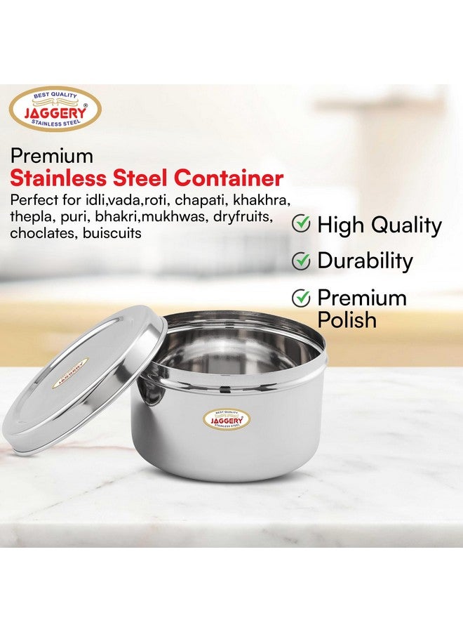 JAGGERY Brand Heavy Gauge Stainless Steel Container/Storage Box/Deep Betha Dabba/Grocery Canister/Multipurpose Dibba (Capacity- 1900ml, pack of 1pc) for Laddu,Papad,Chips,idl - Image 2