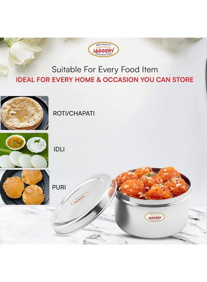 JAGGERY Brand Heavy Gauge Stainless Steel Container/Storage Box/Deep Betha Dabba/Grocery Canister/Multipurpose Dibba (Capacity- 1900ml, pack of 1pc) for Laddu,Papad,Chips,idl - Image 3