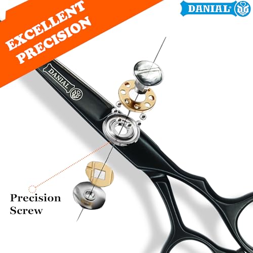 DANIAL High Carbon Razor Cut Stainless Steel Hair Cutting Scissors - Professional Barber Scissors for Men and Women - Ideal for Beard, Moustache, and Nose Trimming 7 INCH (BLACK) - Image 4