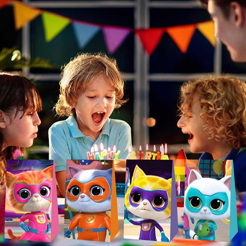 BNFUO 12pcs Super Cats Birthday Party Gift Bags Goodie Bags,Super Cat Party Supplies for Kids Birthday Decorations - Image 5