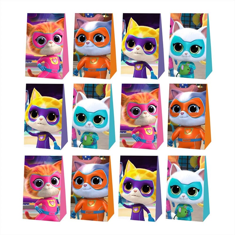 BNFUO 12pcs Super Cats Birthday Party Gift Bags Goodie Bags,Super Cat Party Supplies for Kids Birthday Decorations - Image 2