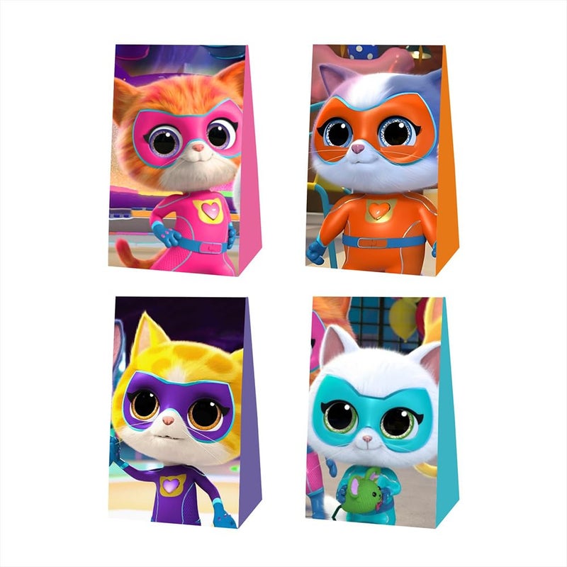 BNFUO 12pcs Super Cats Birthday Party Gift Bags Goodie Bags,Super Cat Party Supplies for Kids Birthday Decorations - Image 1