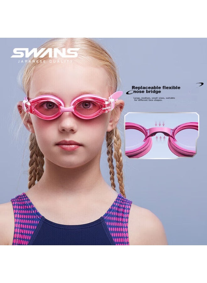Swans Children's Swimming Goggles, High-definition Anti-fog Waterproof, For Boys And Girls, Youth Professional Training Swim Gl, Pink - Image 1