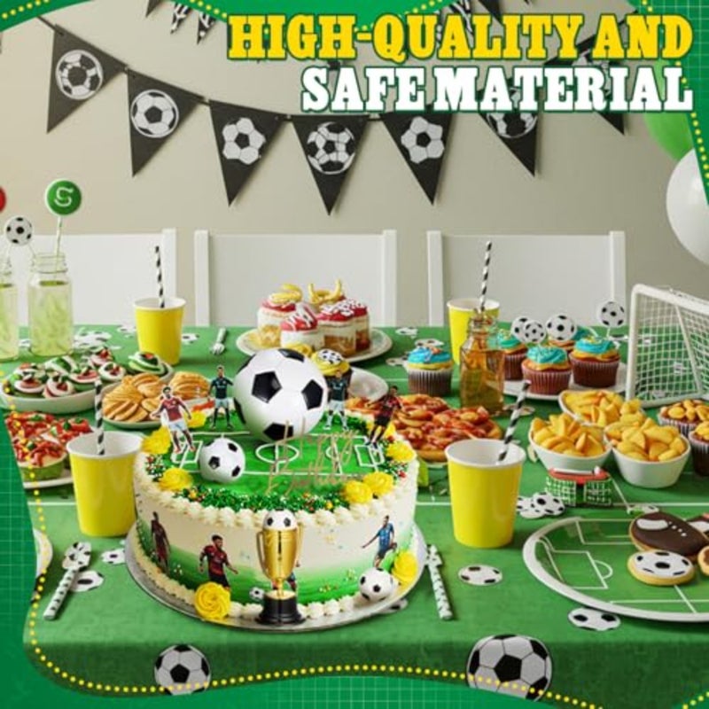 Large Ball Cake Toppers 8pcs Include 5 Balls of Different Sizes 2 Trophies and 1 Happy Birthday Sign for Cake Decoration Sport Theme Party Ceremony - Image 4