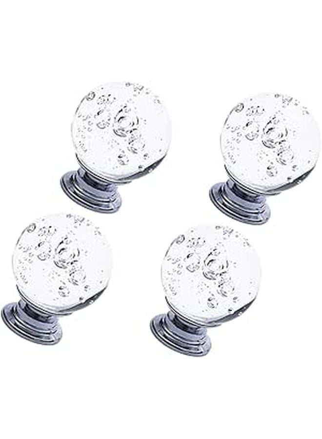 4Pcs Clear Crystal Cabinet Door Pull Handles For Wardrobe Cupboard Drawer - Image 1