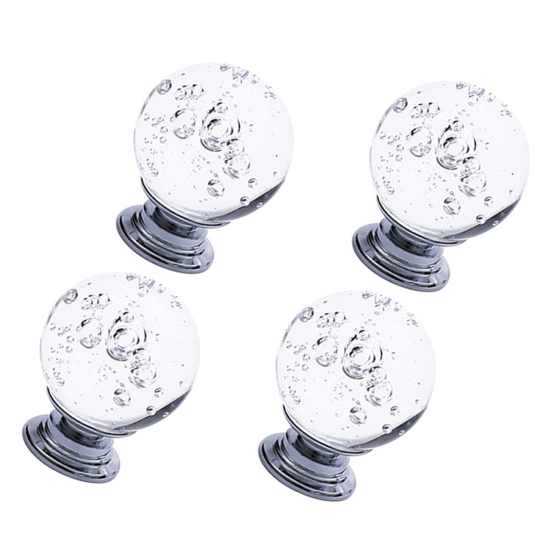 4Pcs Clear Crystal Cabinet Door Pull Handles For Wardrobe Cupboard Drawer - Image 2