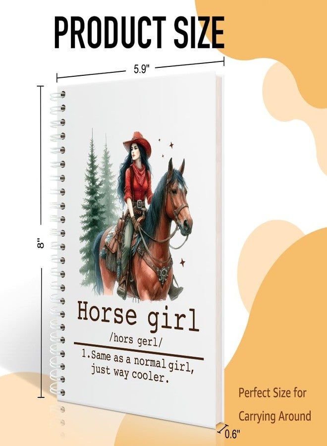 دفتر ملاحظات حلزوني مرح بتصميم فتاة الخيل من Mhfpl، دفتر ملاحظات بتصميم راعية بقر غربية، هدية مثالية لمحبات الخيل، هدية عيد ميلاد لراكبات الخيل، هدية شكر لمالكي ومدربي الخيول - Image 2