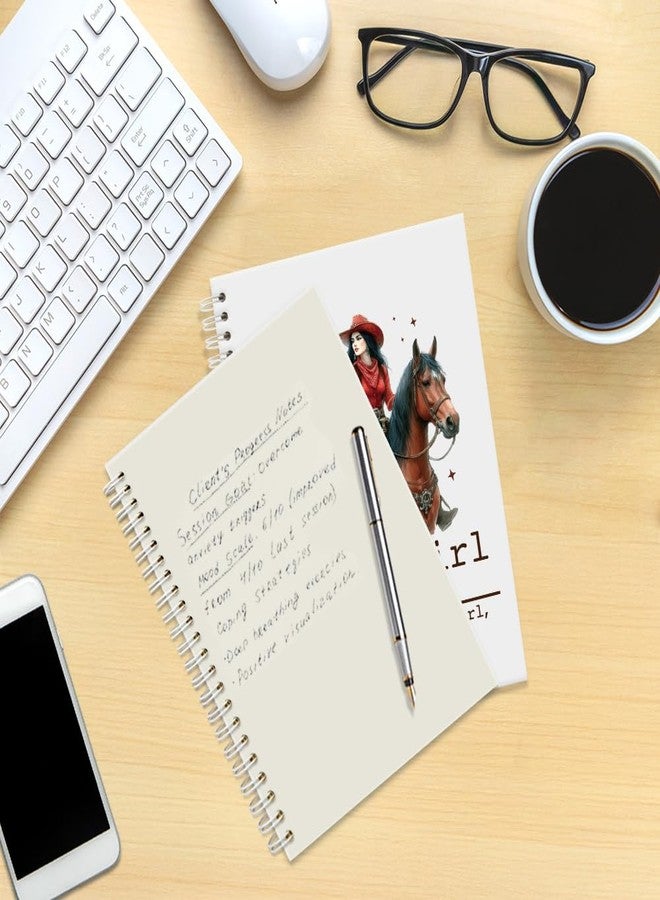 دفتر ملاحظات حلزوني مرح بتصميم فتاة الخيل من Mhfpl، دفتر ملاحظات بتصميم راعية بقر غربية، هدية مثالية لمحبات الخيل، هدية عيد ميلاد لراكبات الخيل، هدية شكر لمالكي ومدربي الخيول - Image 4