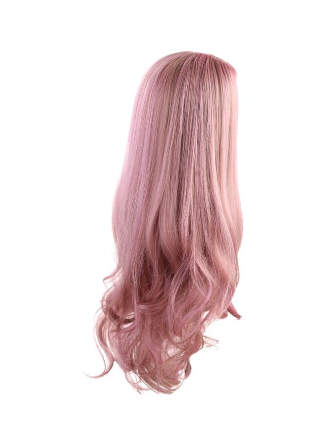 NIBEMINENT Long Curly Hair Wig Pink 26inch