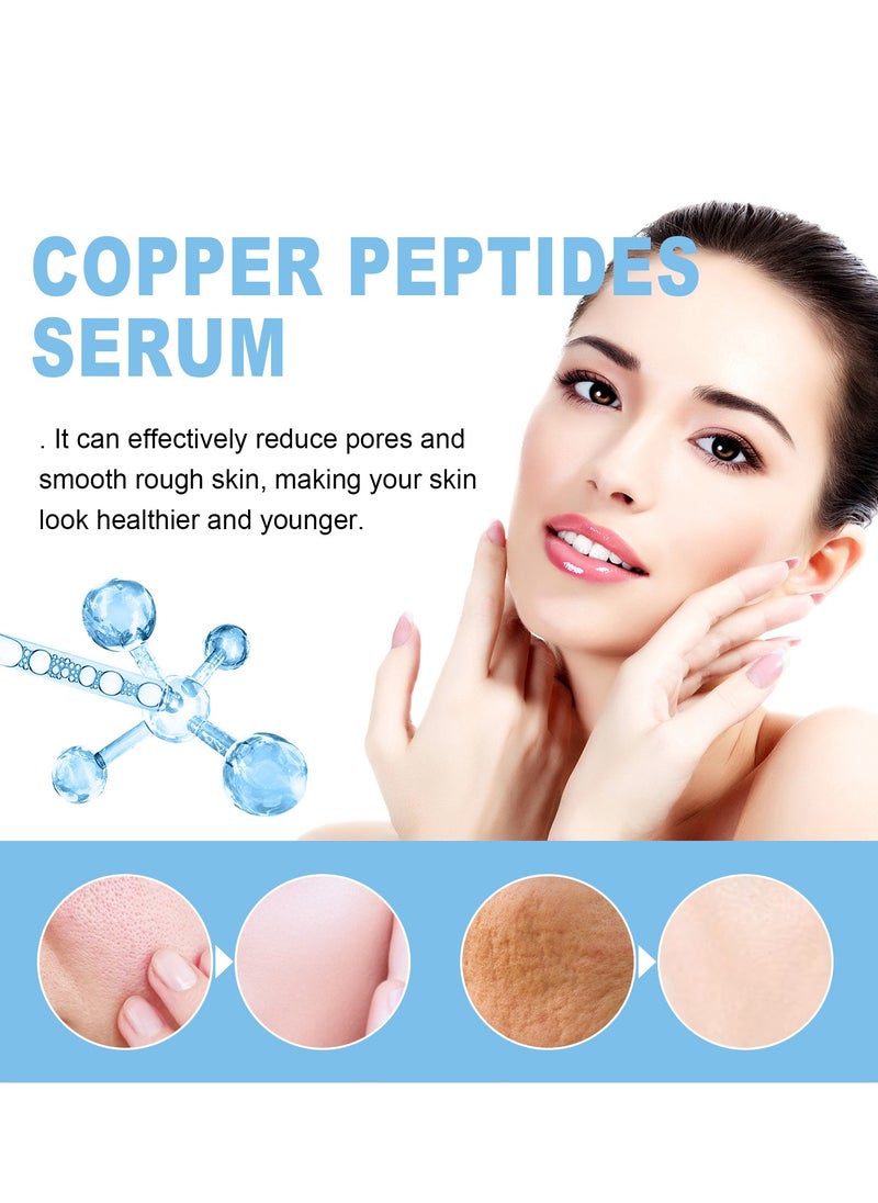 Hoygi Blue Copper Peptide Face Serums, Anti Wrinkle Improves Damaged Skin, Copper Peptides for Face, Glow Serum for Radiant, Hyaluronic Acid Serum Reduces Fine Lines, Improves Skin Barrier 30ml  - Image 2