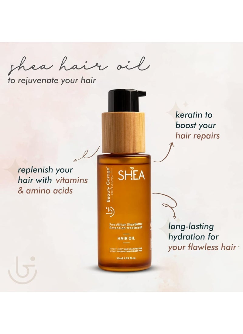 Beauty Garage - Pure African Shea Butter Retention Treatment Hair Oil 50ml - Image 1