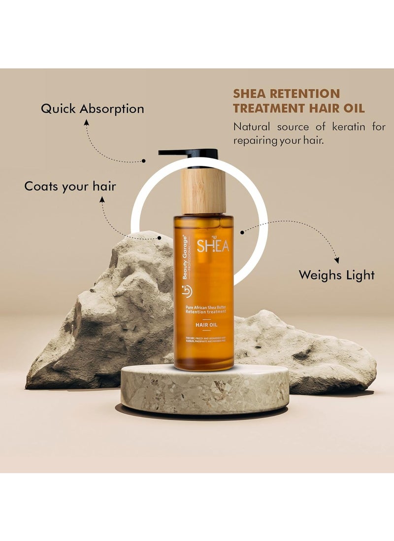 Beauty Garage - Pure African Shea Butter Retention Treatment Hair Oil 50ml - Image 1
