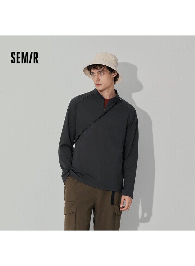 Semir [mall Matching Style] Men's Long-sleeve T-shirt, Moisture-wicking, Quick-drying, High-elasticity Undershirt, Autumn 2025 Top, 101525101110 - Image 1