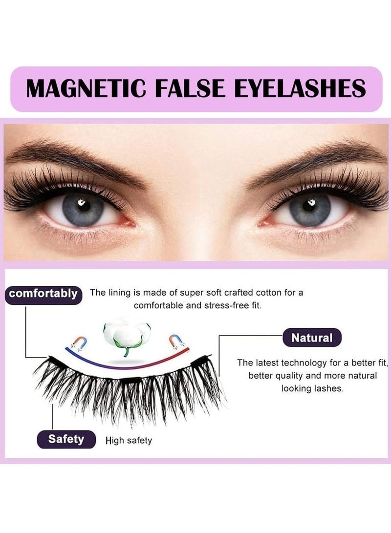 GlamKit 1 Pairs Magnetic Eyelashes, Reusable False Eyelashes, Natural Look Cat Eye Magnetic Lashes with Applicator, No Glue Needed, Fake Eyelashes Kit, Easy to Wear and Remove - Image 2