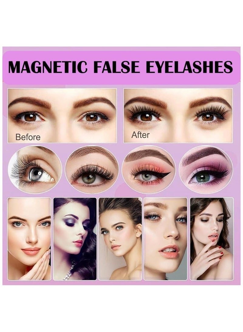 GlamKit 1 Pairs Magnetic Eyelashes, Reusable False Eyelashes, Natural Look Cat Eye Magnetic Lashes with Applicator, No Glue Needed, Fake Eyelashes Kit, Easy to Wear and Remove - Image 5