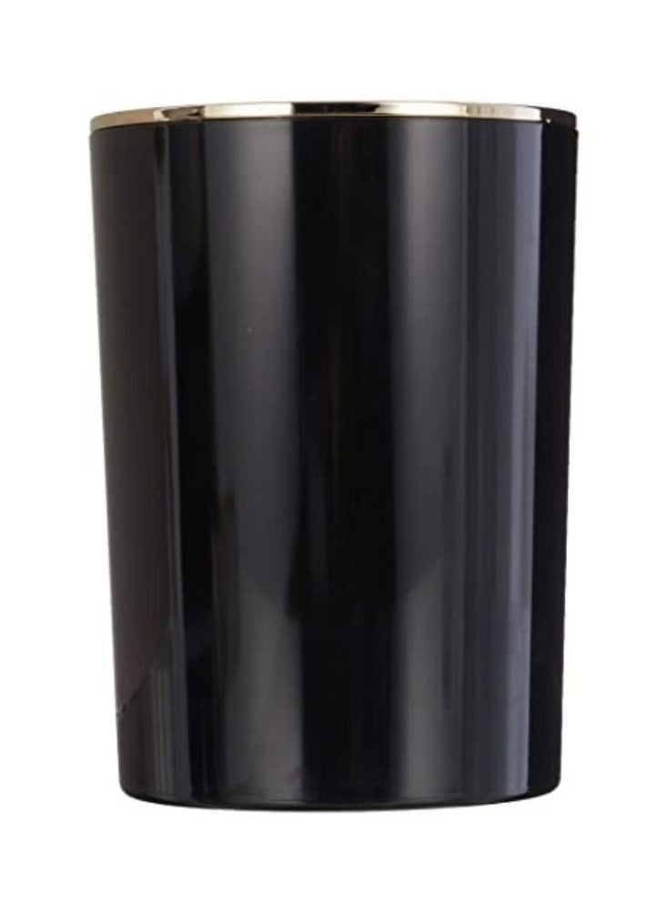 Primanova Acrylic Basket Trash Can With Swing Top Lid 6 Liter Black with Golden frame  - Image 2