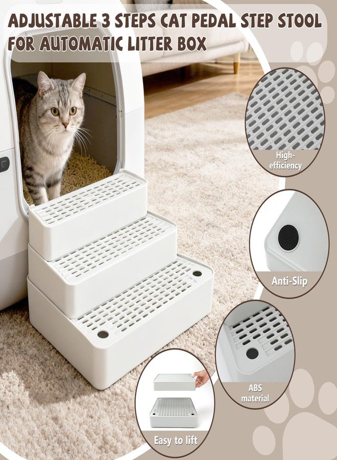 Midollarle Adjustable 3 Steps Cat Ramp for Litter Box,Detachable Cat Pedal Step Stool with Filter Function,Double Layered Cats Litter Trapper,Suitable for Small&Elderly Cats, Non-Slip(Grey) - Image 2