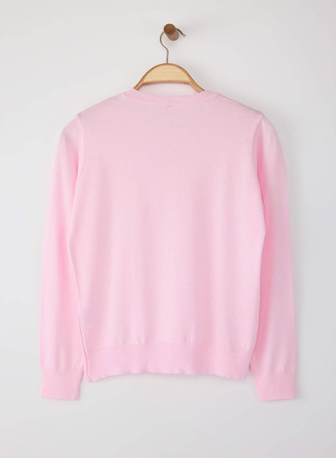 trendyol Wardrobe Essentials Pink Mercerized Look Thin Basic Knitwear Sweater | - Image 5