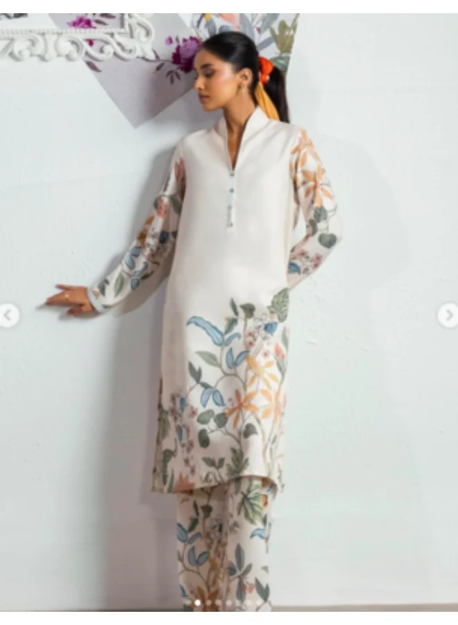 BEIGE Floral-2PCS-MIX-2 PCS -SANA SAFINAS