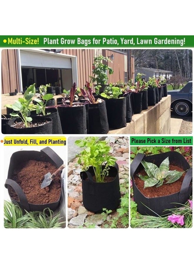 Tespher 5-Pack 2 Gallon Thickened Plant Grow Bags (8x8 inch) Nonwoven Fabric Plant Pots for Nursery Bags,Flower Pots,Herbs Veggies Planter Bags,Garden Pots,Barrel Planter,Garden Plant Bags w/ Gardening Gloves - Image 2