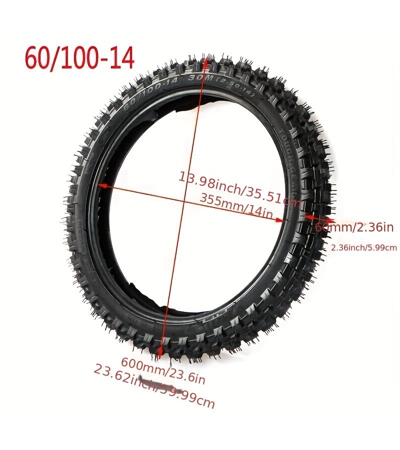 Dirt Bike Tire and Inner Tube Set 2.50 10 Inch Off Road Heavy Duty - Image 3