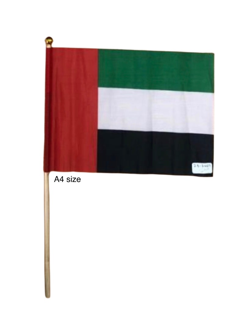SEDRA | UAE National Flag Handheld – A4 Size with Wooden Stick 12 pieces - Image 2