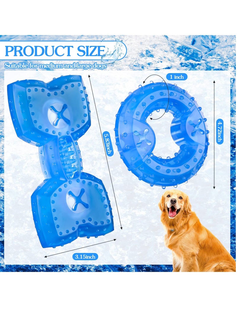 SYOSI Pet Teether Cooling Chew Toy 2 Pieces Teething Toy Freezable Dog Toys Dog Cooling Toys for Small Medium Dogs Fetch Food Relieve Dental Discomfort, 2 Types ,12 cm, 4.72 Inches, Ring  - Image 3