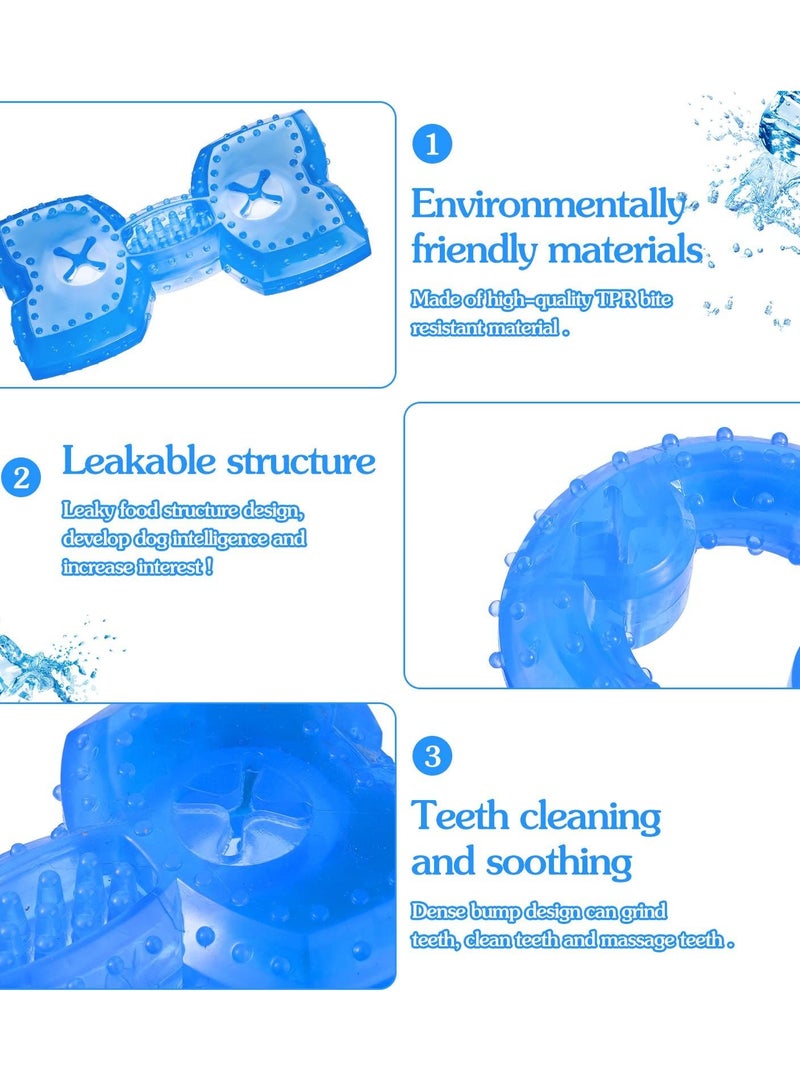 SYOSI Pet Teether Cooling Chew Toy 2 Pieces Teething Toy Freezable Dog Toys Dog Cooling Toys for Small Medium Dogs Fetch Food Relieve Dental Discomfort, 2 Types ,12 cm, 4.72 Inches, Ring  - Image 2