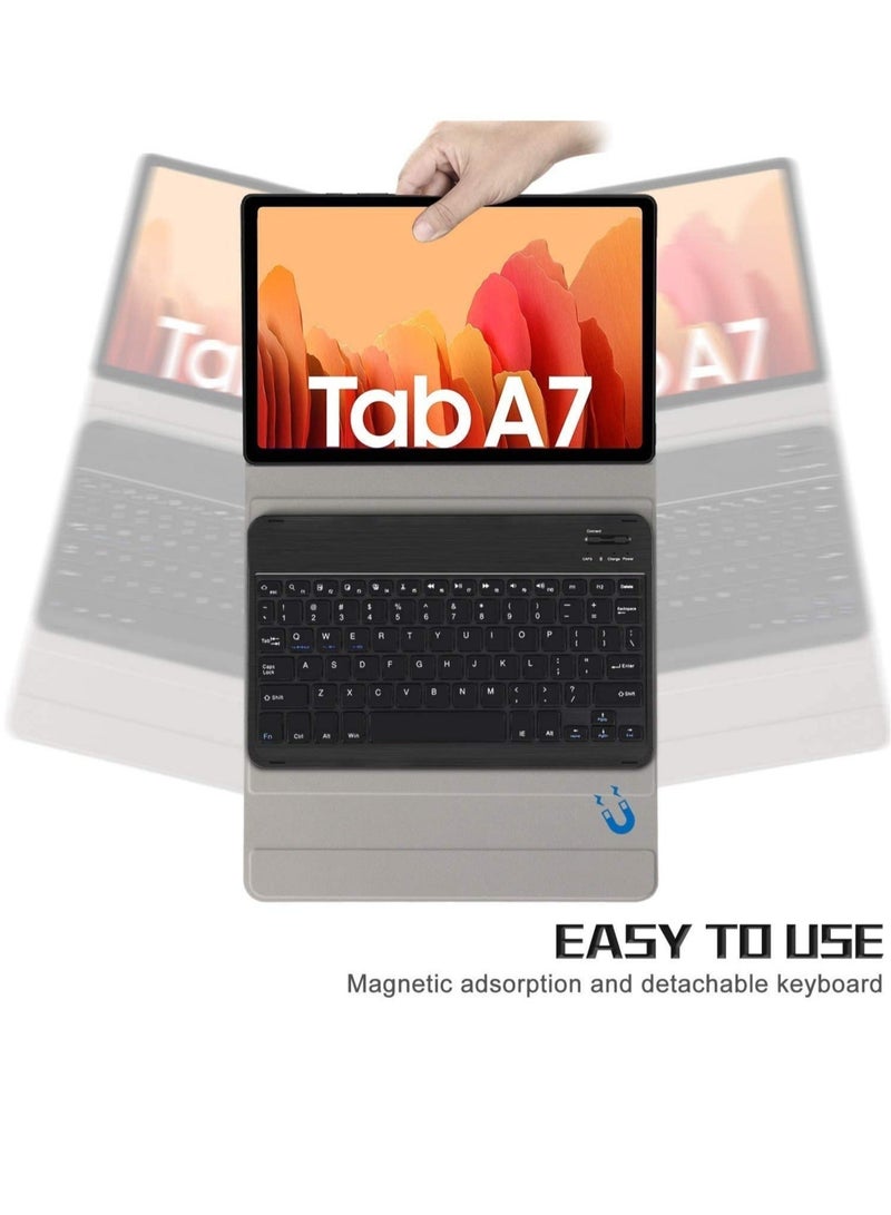 راكسوم حافظة لوحة مفاتيح لجهاز Galaxy Tab A7 2020 (تصميم QWERTY)، حافظة رفيعة مع حامل ذكي ولوحة مفاتيح لاسلكية مغناطيسية قابلة للإزالة لجهاز Samsung Galaxy Tab A7 10.4 (2020) M-T500، SM-T505 - Image 4