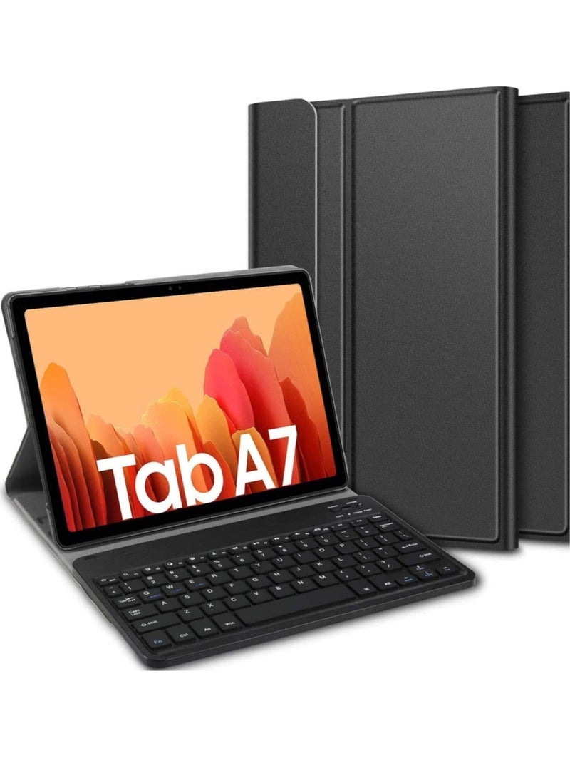 راكسوم حافظة لوحة مفاتيح لجهاز Galaxy Tab A7 2020 (تصميم QWERTY)، حافظة رفيعة مع حامل ذكي ولوحة مفاتيح لاسلكية مغناطيسية قابلة للإزالة لجهاز Samsung Galaxy Tab A7 10.4 (2020) M-T500، SM-T505 - Image 1