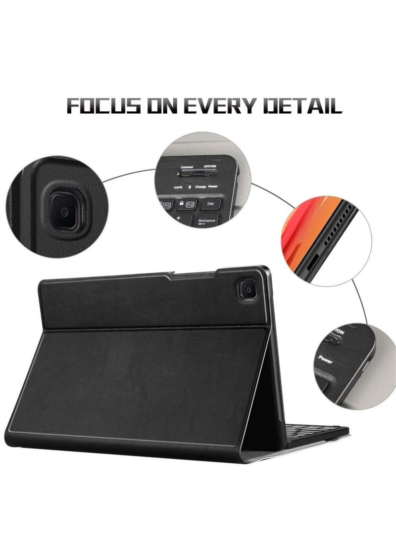 راكسوم حافظة لوحة مفاتيح لجهاز Galaxy Tab A7 2020 (تصميم QWERTY)، حافظة رفيعة مع حامل ذكي ولوحة مفاتيح لاسلكية مغناطيسية قابلة للإزالة لجهاز Samsung Galaxy Tab A7 10.4 (2020) M-T500، SM-T505 - Image 5