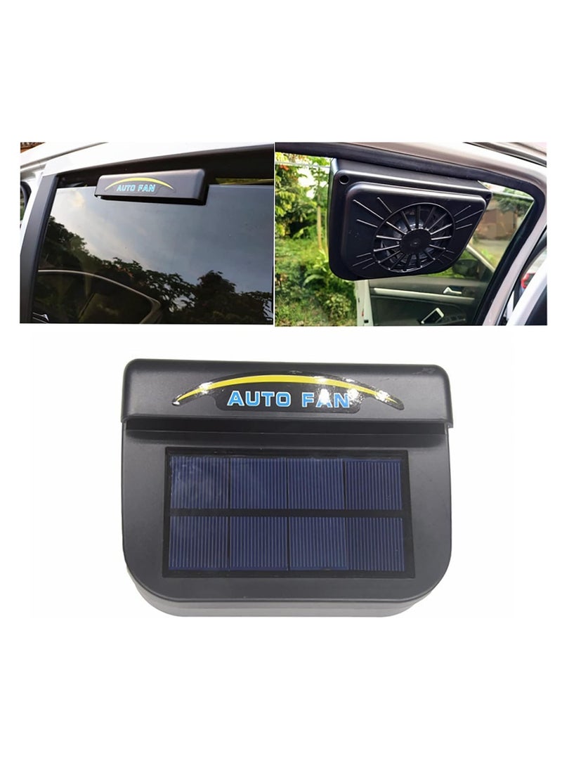 Dubkart - Solar Power Car Auto Air Vent Cool Fan Cooler Ventilation System Radiator Fan Exhaust Heat Fan Automobile Fan with Rubber - Image 1