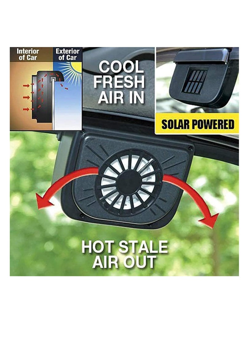 Dubkart - Solar Power Car Auto Air Vent Cool Fan Cooler Ventilation System Radiator Fan Exhaust Heat Fan Automobile Fan with Rubber - Image 1
