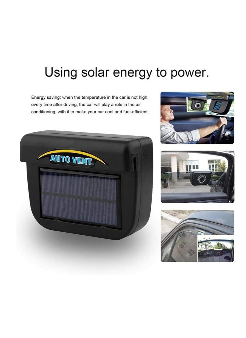Dubkart - Solar Power Car Auto Air Vent Cool Fan Cooler Ventilation System Radiator Fan Exhaust Heat Fan Automobile Fan with Rubber - Image 1