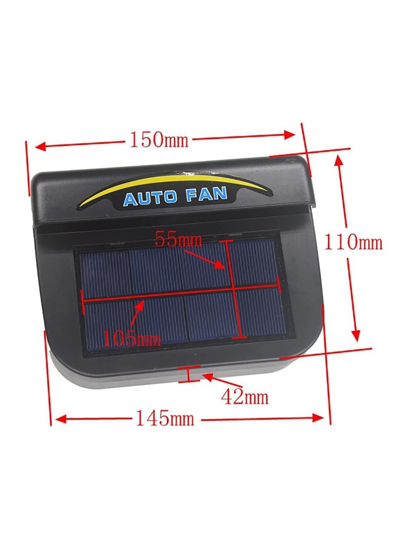 Dubkart - Solar Power Car Auto Air Vent Cool Fan Cooler Ventilation System Radiator Fan Exhaust Heat Fan Automobile Fan with Rubber - Image 1