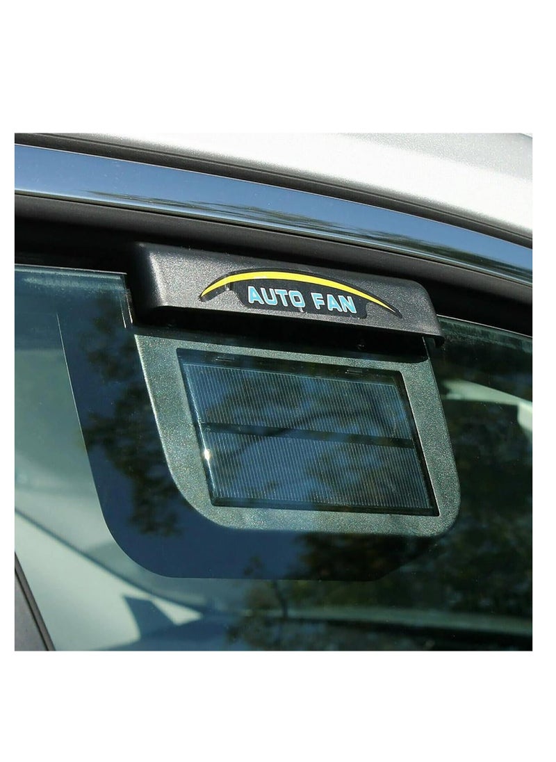 Dubkart - Solar Power Car Auto Air Vent Cool Fan Cooler Ventilation System Radiator Fan Exhaust Heat Fan Automobile Fan with Rubber - Image 1